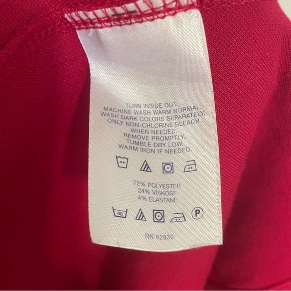 Lands’ End Elegant Fuchsia Pink Ponte Knit Cap Sleeve Midi Dress size M (10-12) - Picture 5 of 5